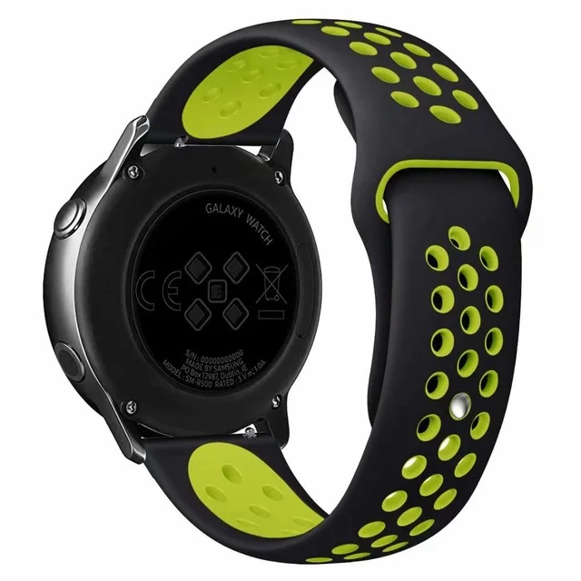 black yellow Ремешок для часов 22 мм 20 мм для samsung gear S2 S3 frontier Galaxy Watch Active2 42 мм 46 мм силиконовый ремешок для Huami amazfit huawei gt 2 - Цвет ремешка: black yellow