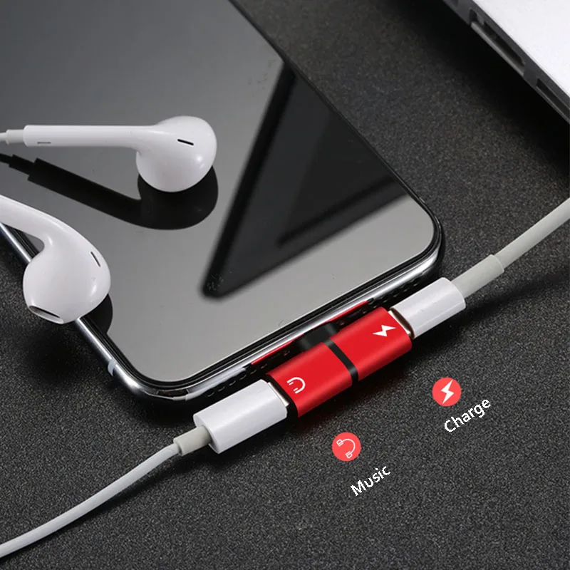 2 в 1 аудио адаптер для зарядки для iPhone 7 8 Plus X 11 Pro Max двойной порт аудио зарядки наушников адаптер для наушников Мини конвертер