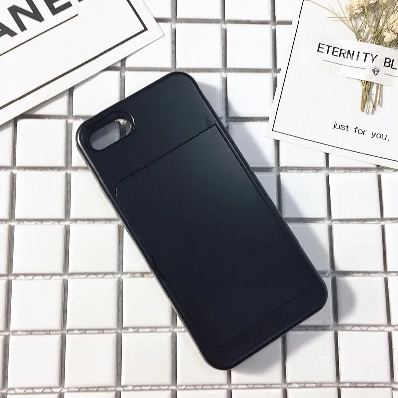 Модная палитра теней для век Макияж Зеркало чехол для телефона iphone XS X 7 8 Plus 6 6S Plus задняя крышка с бровей карандаш порошок - Цвет: black
