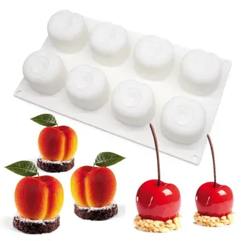 

8 Cavity Cherry Silicone Molds for Mousse Cake 3D Cake Mold for Pastry Chocolate