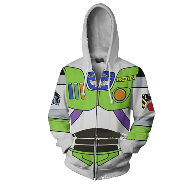 Toy Story Осенняя мужская Европейская и американская 3D печать куртка на молнии с капюшоном свитер
