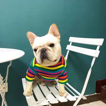 

French bulldog summer color cotton dog T-shirt Teddy Schnauzer Teddy Bear Pomeranian Shiba Inu cat clothes fat dog pet clothes