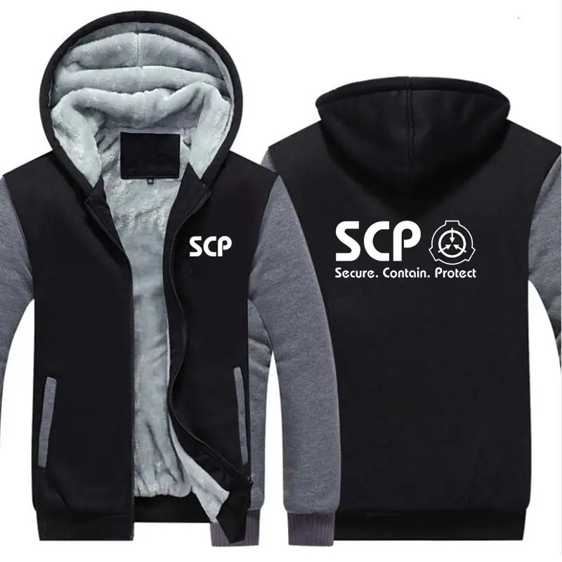 SCP специальный содержит для мужчин t процедуры основа утолщаются толстовки с капюшоном Косплей Костюм зимнее теплое пальто с капюшоном мужская одежда - Цвет: same as picture