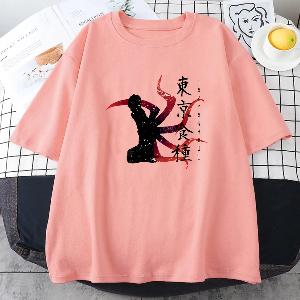 Лидер продаж женская футболка Kaneki Kagune с принтом кавайный топ круглым вырезом