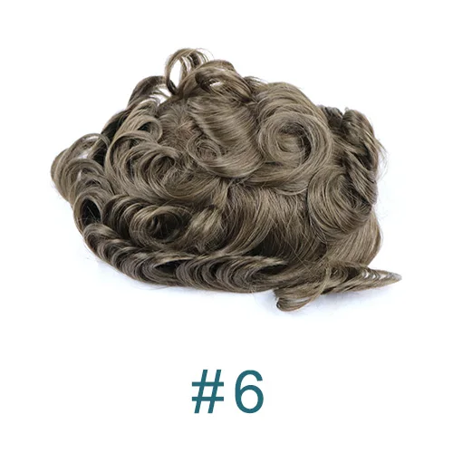 Eversilky Remy человеческие волосы прочный ПУ мужской парик натуральный волос Замена системы мужские парик - Парик Цвет: 6 #
