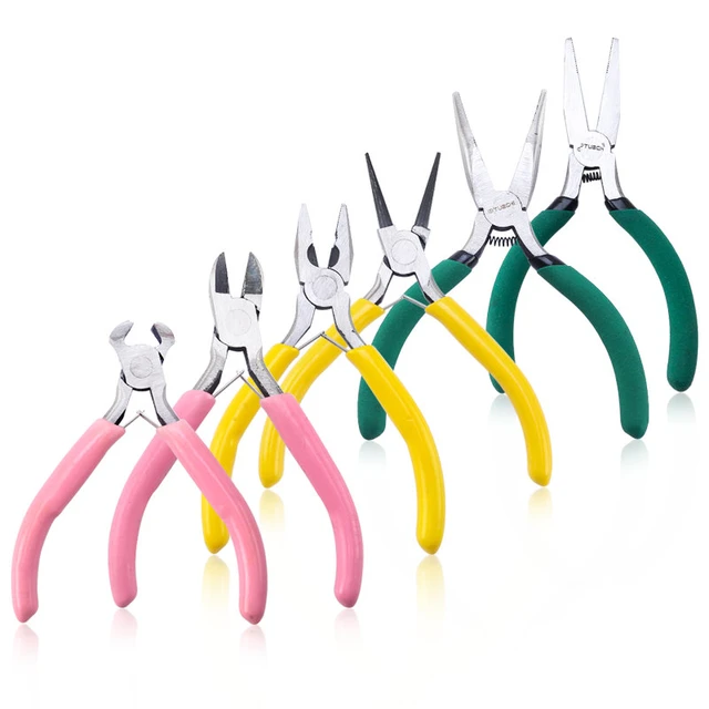 5 Packs Jewelry Pliers Set, Jewelry Making Tools with Needle Nose Pliers/Round Nose Pliers/Chain Nose Pliers/Bent Nose Pliers/Zipper Pliers, Jewelry