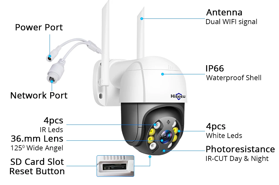 2mp ao ar livre sem fio ptz