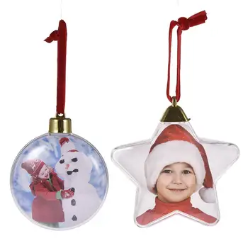 

Christmas Transparent Plastic Photo Five-star Ball Christmas Decorations Tree Hanging Decor For Diy Party Kids Gifts