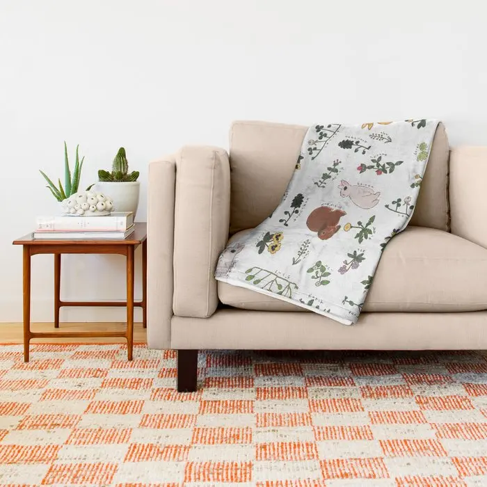 Flower Design Blankets Bunnies and Spring Flowers Throw Blanket Flannel Fabric Blanket Throw Sofa 150x200 Flower Fleece Throw