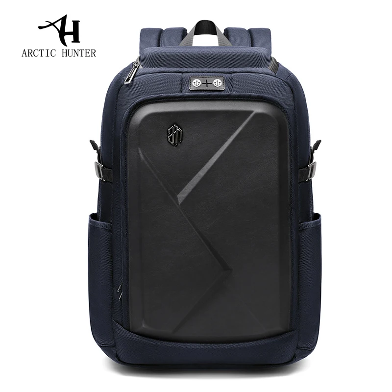 Blue Arctic Hunter фирменный рюкзак для ноутбука для мужчин водоотталкивающий функциональный рюкзак с портовыми дорожными сумками ударопрочный рюкзак - Цвет: Blue