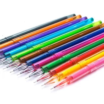

12 Pcs/Box Candy Colorful Ink Diamond Text Maker Gel Pen Set Whole School Supplies 0.5 mm Colored Stationery Writing Pen For kid