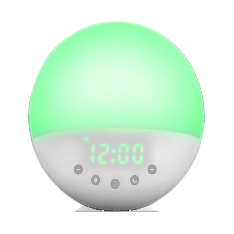 

Wake-Up Light Alarm Clock with Sunset Fading Night Light & Snooze Function and 7 Colored Sunrise Simulation