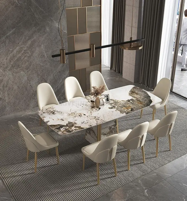Stone Dining Table And Chair Combination