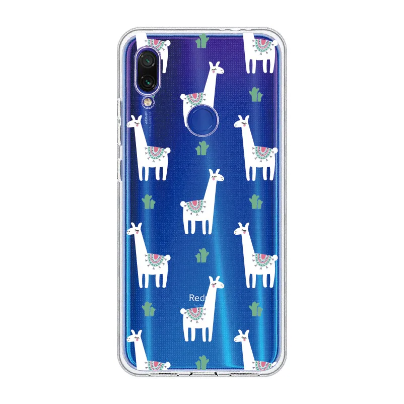 Kawaii милые лама-альпака Животные для Xiaomi mi Red mi Note 5, 6, 7, 8, 9, lite Pro Plus мягкий TPU Crystal тонкий защитный прозрачный чехол - Цвет: 3