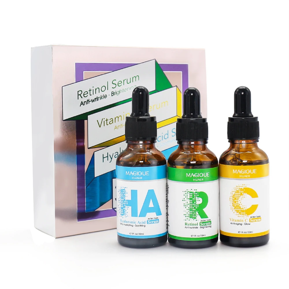 LUXSHIMEL Retinol Vitamin C Hyaluronic Acid Serum kit Facial Set Face Care Anti wrinkle aging Brightening serum | Красота и здоровье
