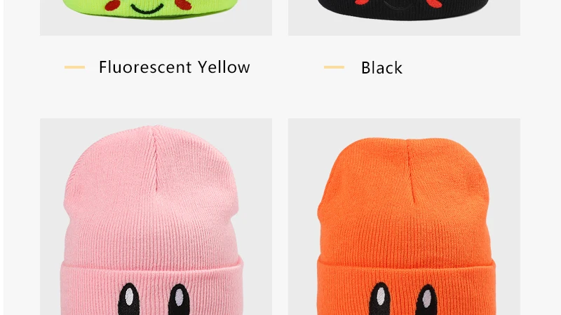 best beanies Anime Cartoon Cute beanie Hat Cosplay Warm Knitted Hat Eye Embroidery Elasticity Beanie Winter Girl Women Skull Cap 2021 grey skully hat