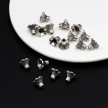 

MEIBEADS 20pcs/bag 10.5*9mm Alloy Bead Caps Receptacle Retro Imitation Silver Color Alloy DIY Jewelry Accessories UF5359
