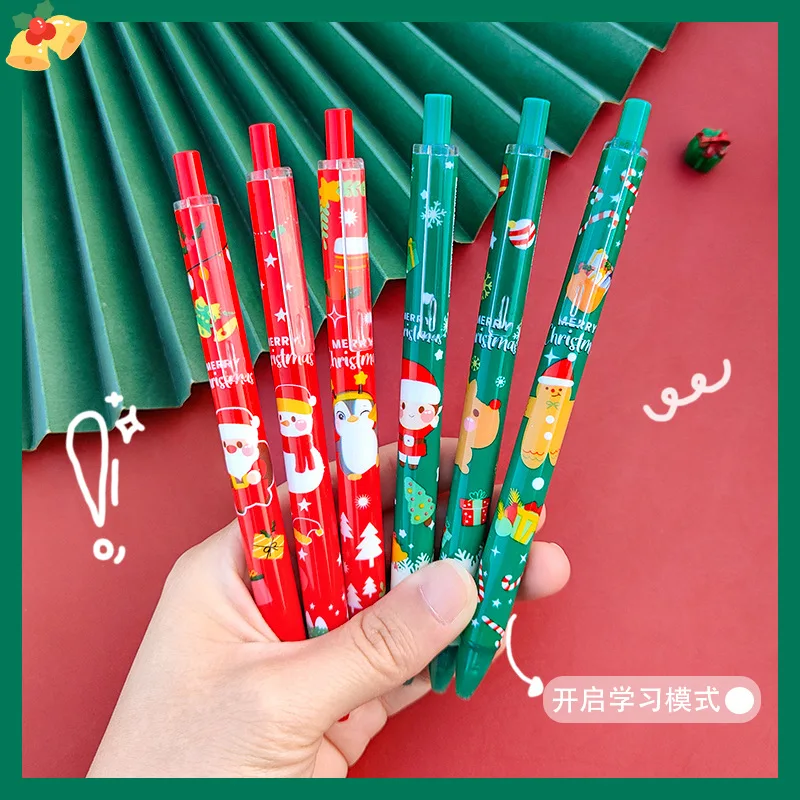 100 Pcs Wholesale Creative Cute Cartoon Christmas Series Gel Pen Small  Fresh Student Office Test Pen Stationery - AliExpress