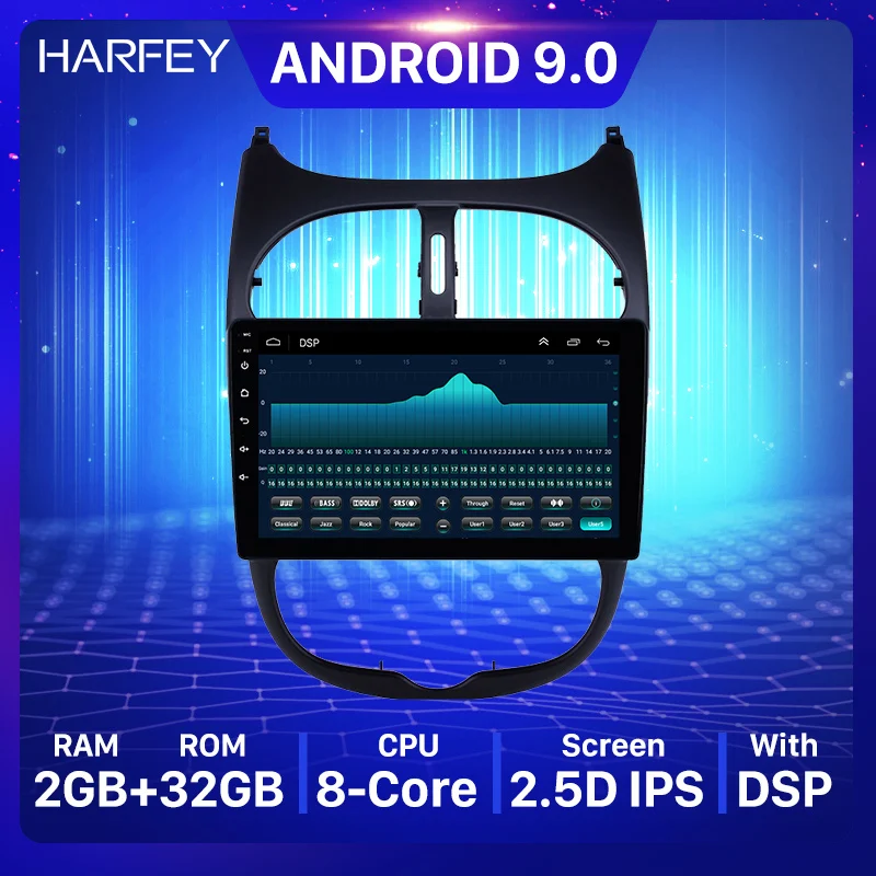 Автомобильный мультимедийный плеер Harfey проигрыватель 2din на Android 9 0 с экраном 2.5D и