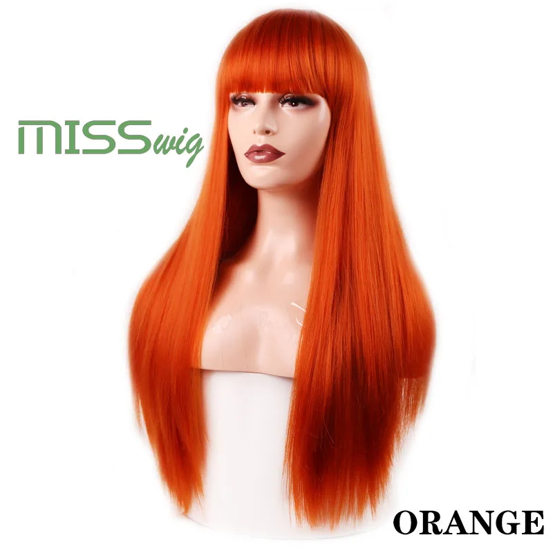 Miss wig синтетические волосы длинные прямые 60 см 300 г Черные Светлые красные парики на голову для женщин наращивание волос высокотемпературное волокно