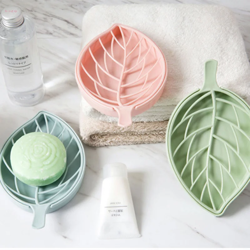 

Thours Multifunction Leaves Soap Box Sink And Kitchen Sink Sponge Holder Plastic Double Layer Soap Tray Bathroom Organizer