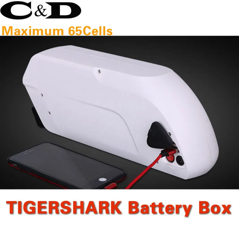 Аккумулятор для электровелосипеда, чехол Tigershark, пуховая трубка, USB 5 В, выход 10 S, 6 P, 13 S, 5 P, никелевые полоски, держатель для сотового телефона 18650