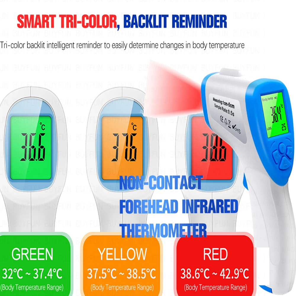 

Non-contact LCD Digital Thermometer Infrared Forehead Body Thermometer Human Temperature Fever Health Test Measurement Device
