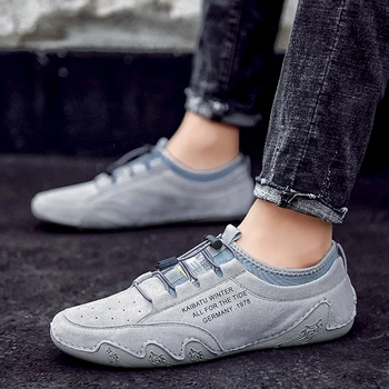 

cow suede Leather Men Shoes outdoor fashion Casual Luxury Brand Mens Loafers breathable Driving Shoes Moccasins Man Flats