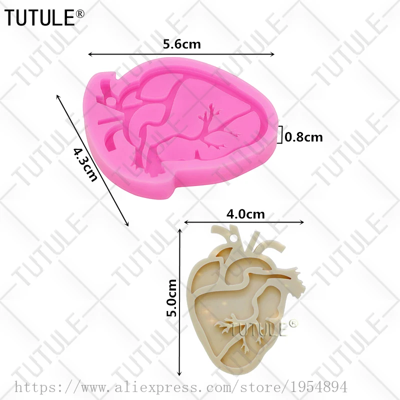 polymer clay tools epoxy mold heart silicone mold Anatomical mini heart