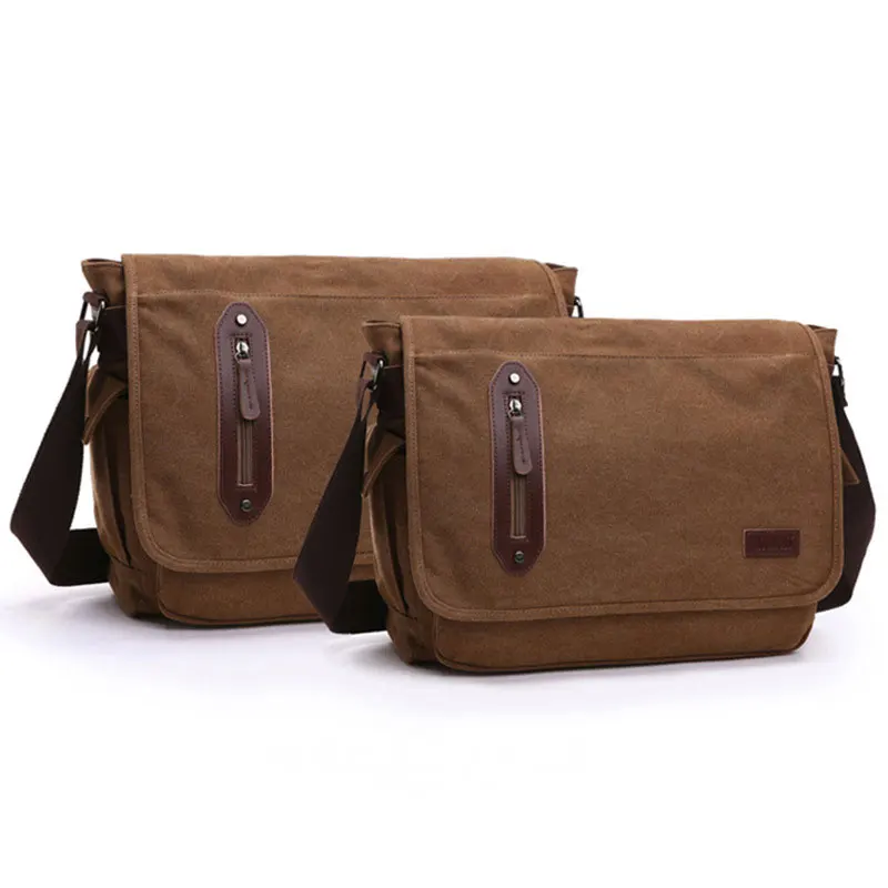 

Casual Laptop Messenger Bags Men Vintage Canvas Travel Office Crossbody Bag High Quality Teens School Daily Satchel Bag H055