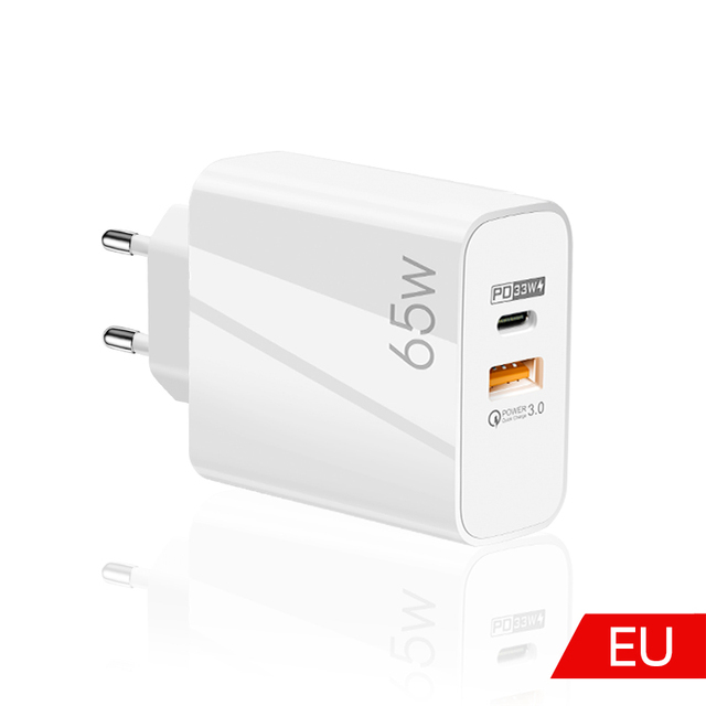 GaN Charger Dual Ports QC 3.0 PD 3.0 Quick Charge Fast Charging For iPhone 12 Pro Samsung Type C PD USB Mobile Phone Charger