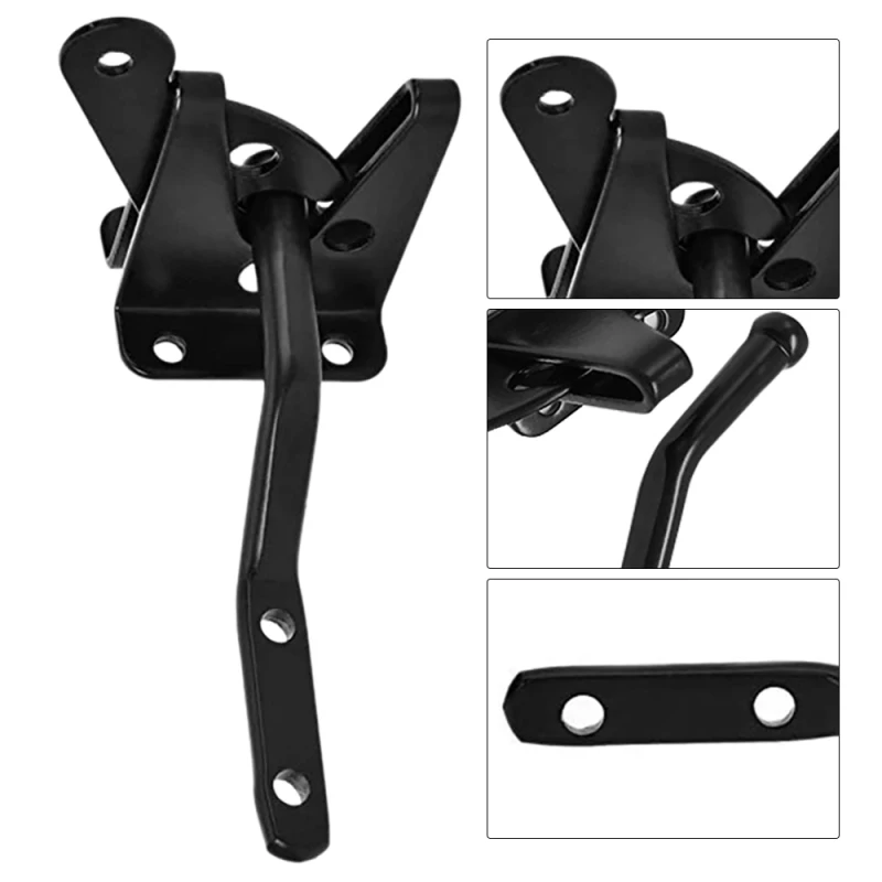 

Stainless Steel Iron Fence Gate Lock Self Locking Gate Latch Automatic Gravity Lever for Wood for Backyard Baby Gate Pool Gates