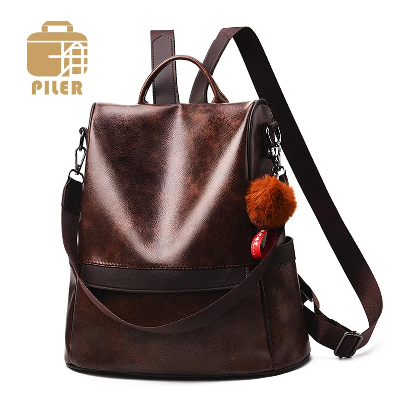 

Women Anti-theft Backpack Patent Leather Backpack for Teenage Girls Larger Capacity Vintage Women Backpack Travel Shoulder Bag