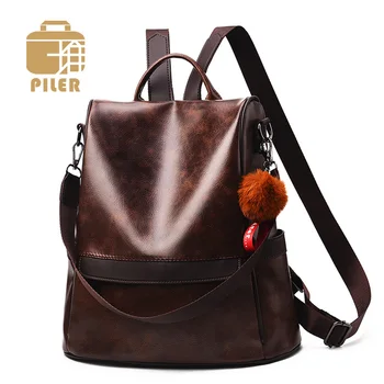 

Women Backpack Anti-theft Patent Leather Backpack for Teenage Girls Larger Capacity Vintage Women Backpack Travel Shoulder Bag