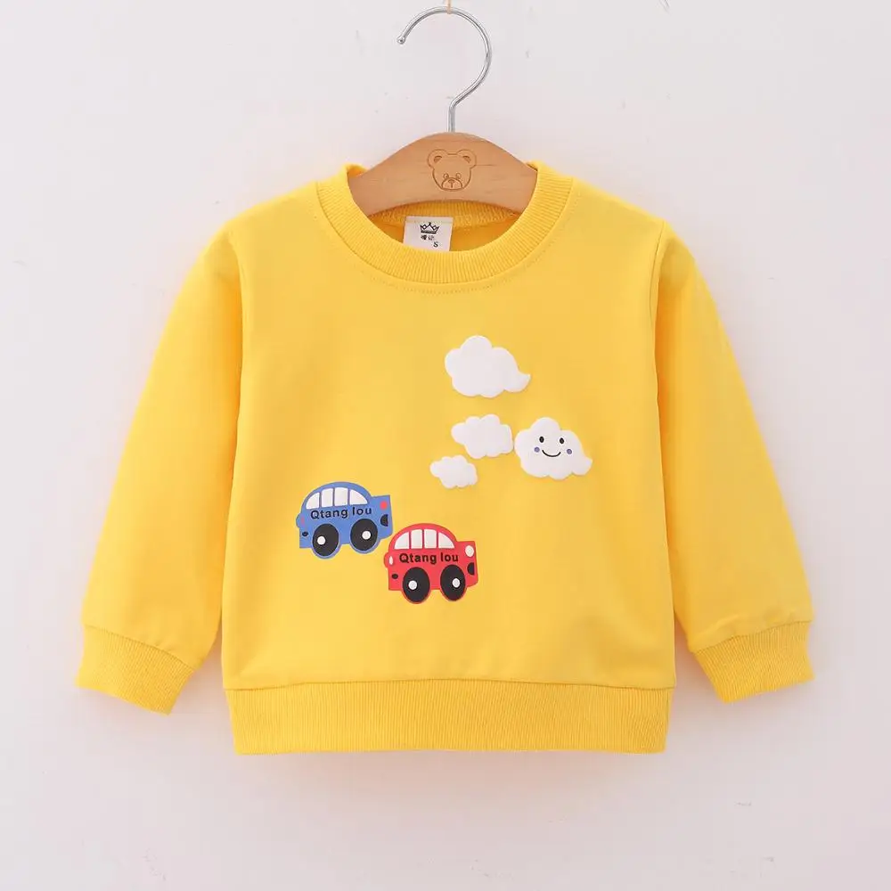 Infant Baby Boys Girls Hoodies Unisex Yellow Cartoon Bear Tracksuit Clothes Newborn Sweatshirts Size 1 2 3 Year Toddler Clothing