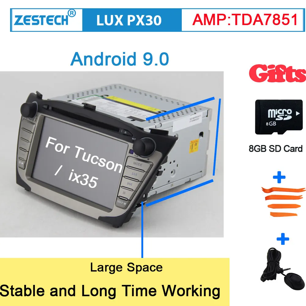 Автомобильный радиоприемник ZESTECH Android 9 0 2 din для Hyundai Tucson / ix 35 2008-2015 автомагнитола