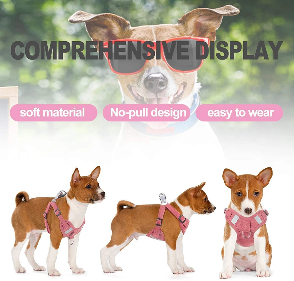 2021 New Dog Harness Puppy Collar Chest Vest Leash Pet Breast-band  Harness Small Dogs Chain Chihuahua French Bulldog Pomeranian