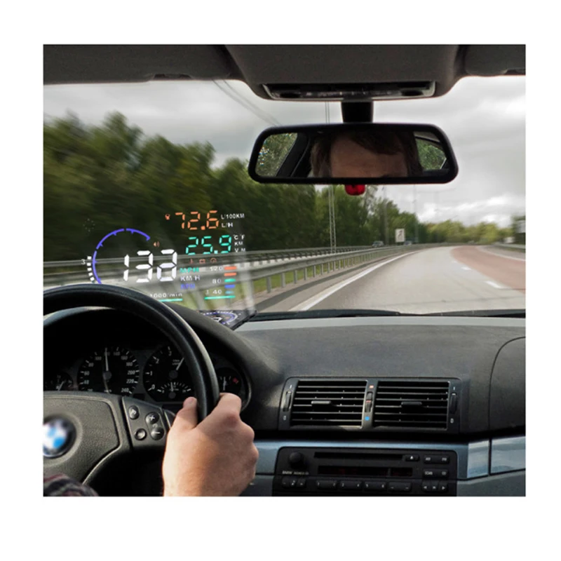 Универсальный A8 5,5 дюймов Автомобильный HUD Дисплей OBDII Предупреждение скорости расхода топлива Автомобильная сигнализация автомобильные аксессуары