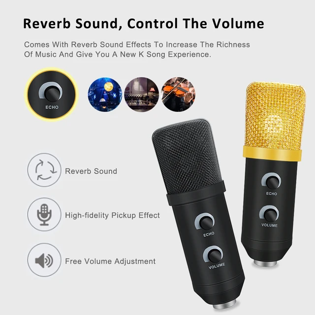 Mk-f100tl-Kit de micrófono de condensador Usb, micrófono de grabación con soporte, estudio, PC, para Podcast, Karaoke, portátil, Skype 5