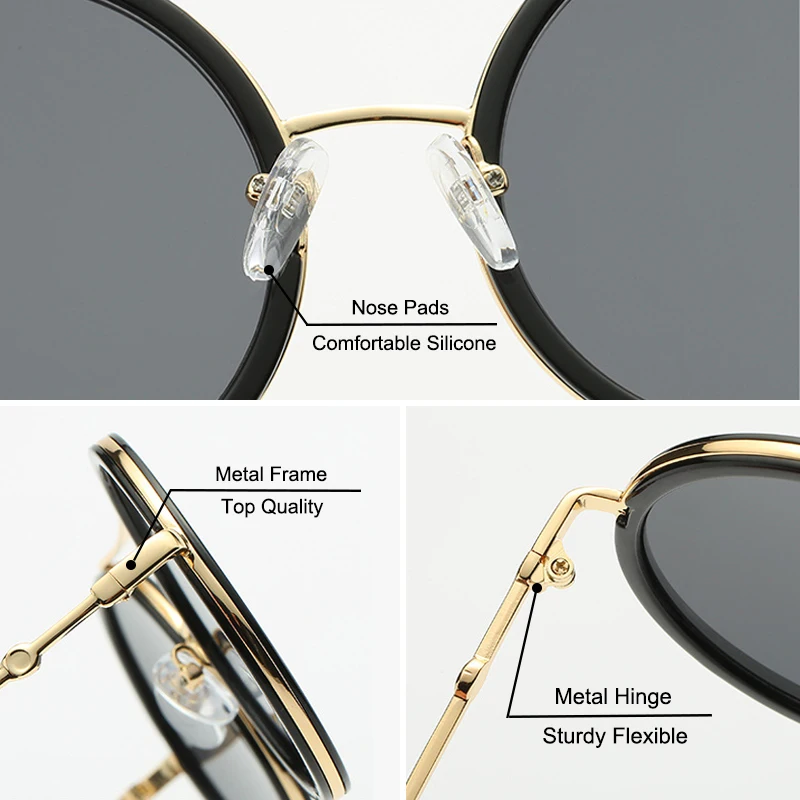SIMPRECT Vintage Round Sunglasses Women 2020 Retro Luxury Brand Designer Sun Glasses High Quality Shades For Women|Женские