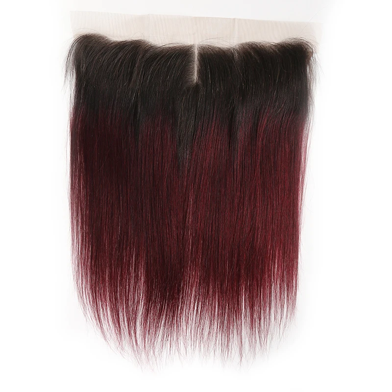 1B 99J/Бургундия бразильские прямые кружева закрытие kemy Hair бесплатно/средняя часть швейцарского кружева фронтальное Закрытие с волосами младенца не Реми