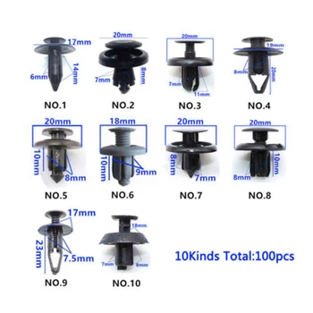 

100pcs Car Clips Retainer Rivets Car Bumper Fender Plastic Set Sale Part