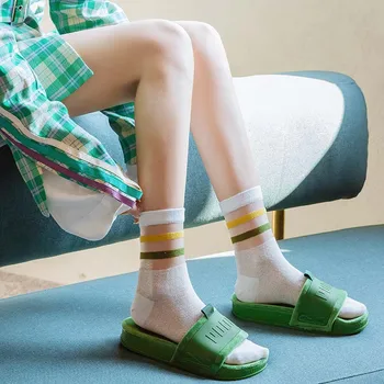 

Spring Summer New Product Creative Cute Funny Breathable Transparent Thin Women Socks For Ladies Girl's Gifts Harajuku Skarpetki