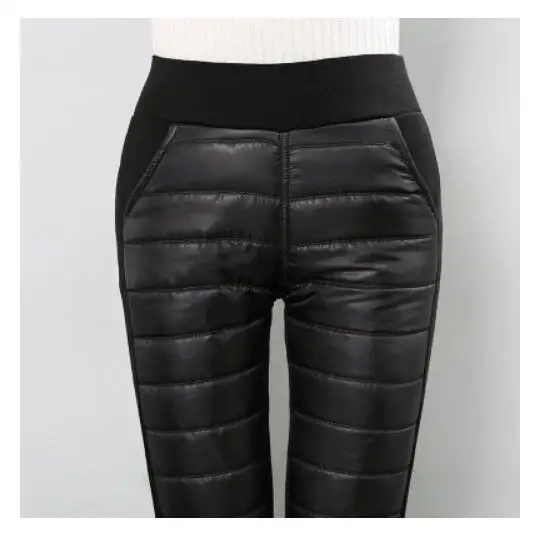 Черный Теплые штаны для женщин; хлопковые брюки; pantalones mujer spodnie damskie; женские зимние брюки с высокой талией; pantalones de mujer - Цвет: Черный