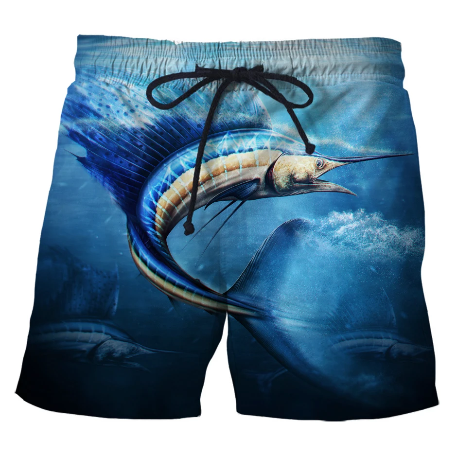 Крутые мужские 3D пляжные брюки deep sea sailfish модные шорты с принтом