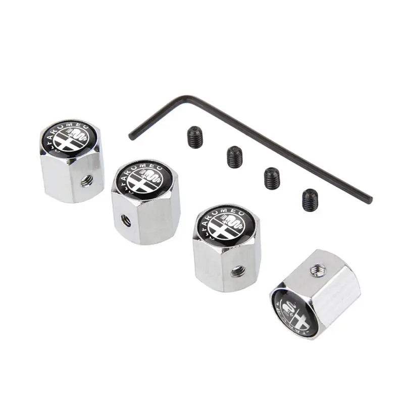 B-Silver Колпачки клапанов для автомобильных шин для Alfa Romeo 159 147 Giulia 156 164 Giulietta Mito Brera, автомобильные аксессуары, пылезащитная крышка для воздушного колеса - Цвет: B-Silver