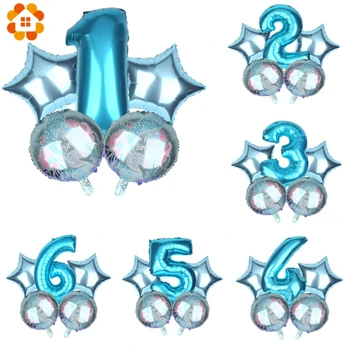 

5PCS/Lot DIY Cartoon Blue Mermaid Aluminum Foil Helium Air Ballons For Home Kids Birthday Party Decorations Baby Shower Supplies