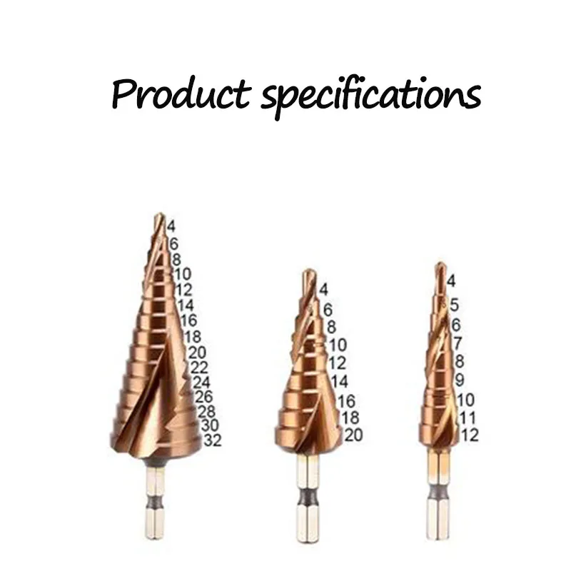 

Onnfang быстрорежущее кобальтовое ступенчатое сверло с шестигранным хвостовиком спиральный паз высокоскоростные стальные сверла 4-12/4-20/4-32 мм для быстрорежущей и нержавеющей стали