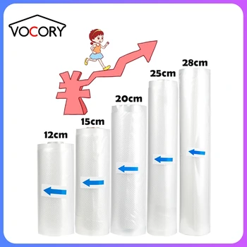 

VOCORY Vacuum Bags For Food Vacuum Sealer Food Fresh Long Keeping Bags For Vacuum Packer Kitchen 12+15+20+25+30cm*500cm