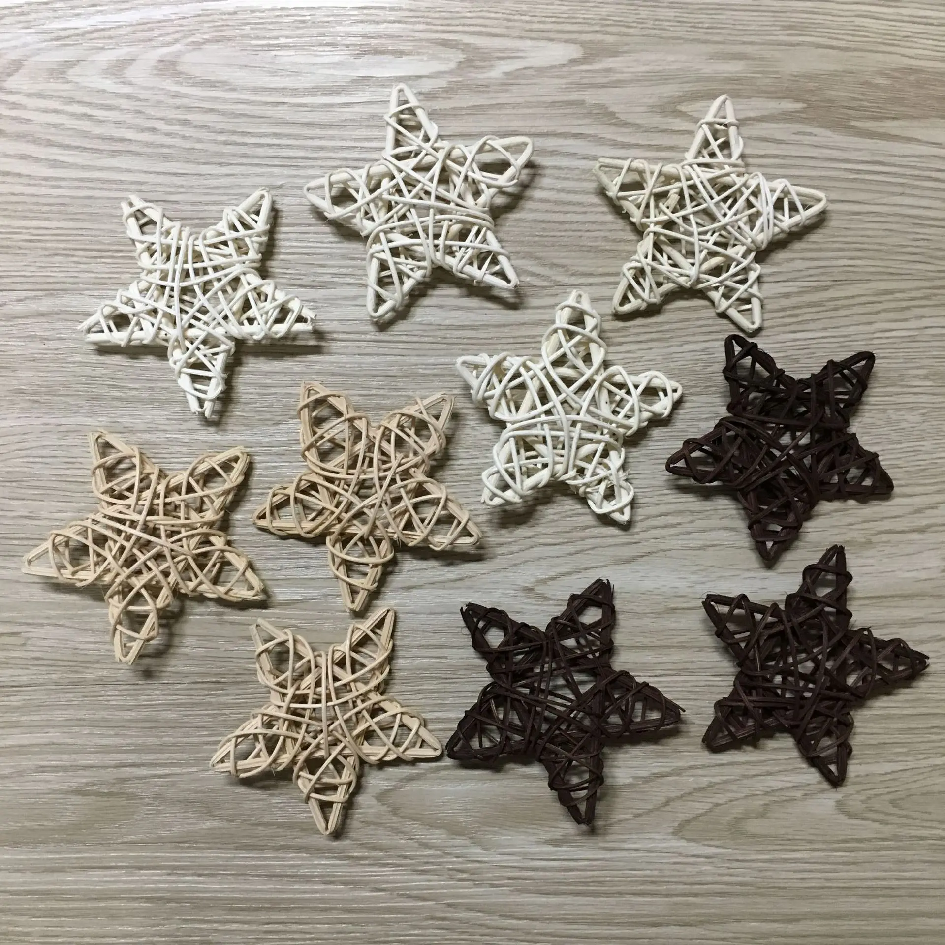 6cm Crafts DIY Ornaments Birthday Rattan Stars Colorful Home Decoration Office 